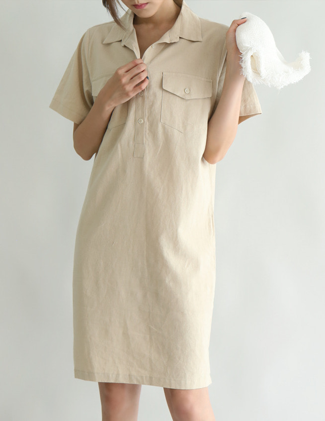 pocket linen dress