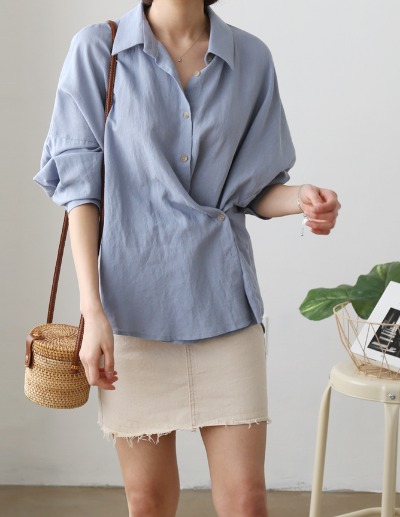 2way linen blouse