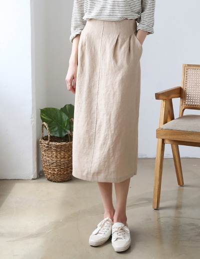 [SALE]ichi linen skirt