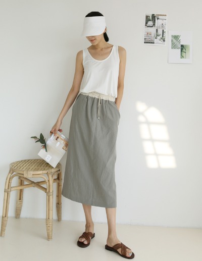 [SALE]signal linen skirt