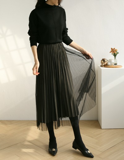 two-way pleats skirt
