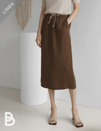 linen banding skirt
