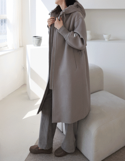hooded handmade coat
