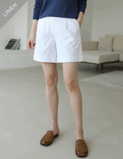 linen span short pants