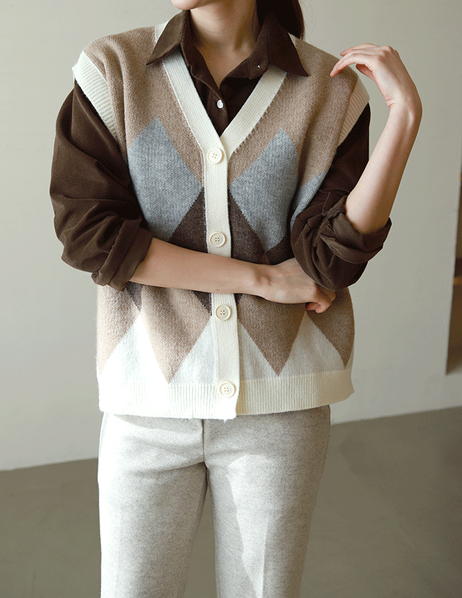 argyle knit vest