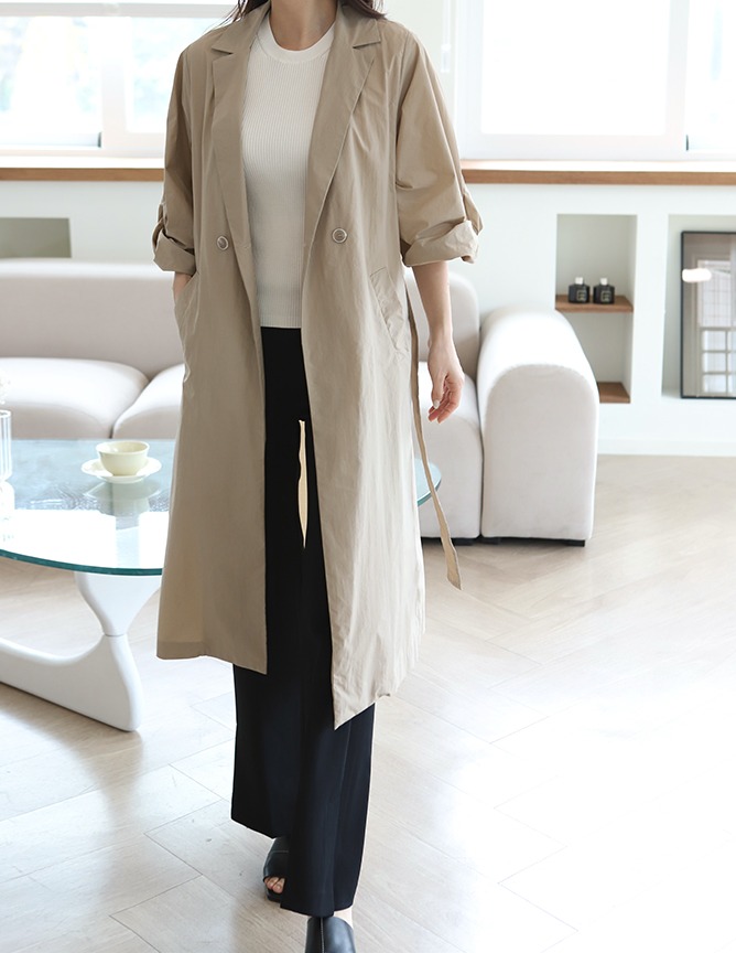 twisted trench long jacket