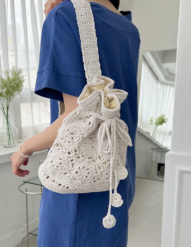 rose knitting bag