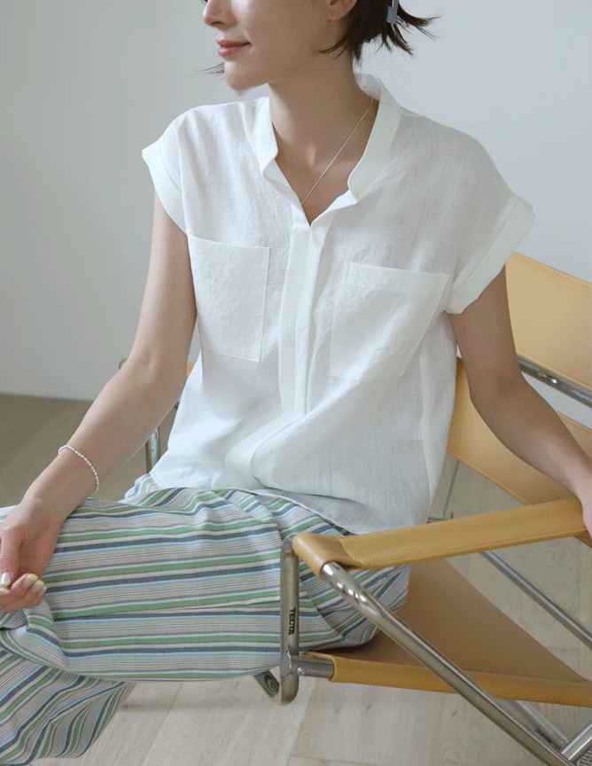 henry roll-up blouse