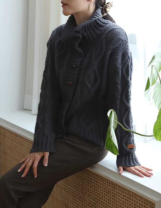 duffle cable knit cardigan