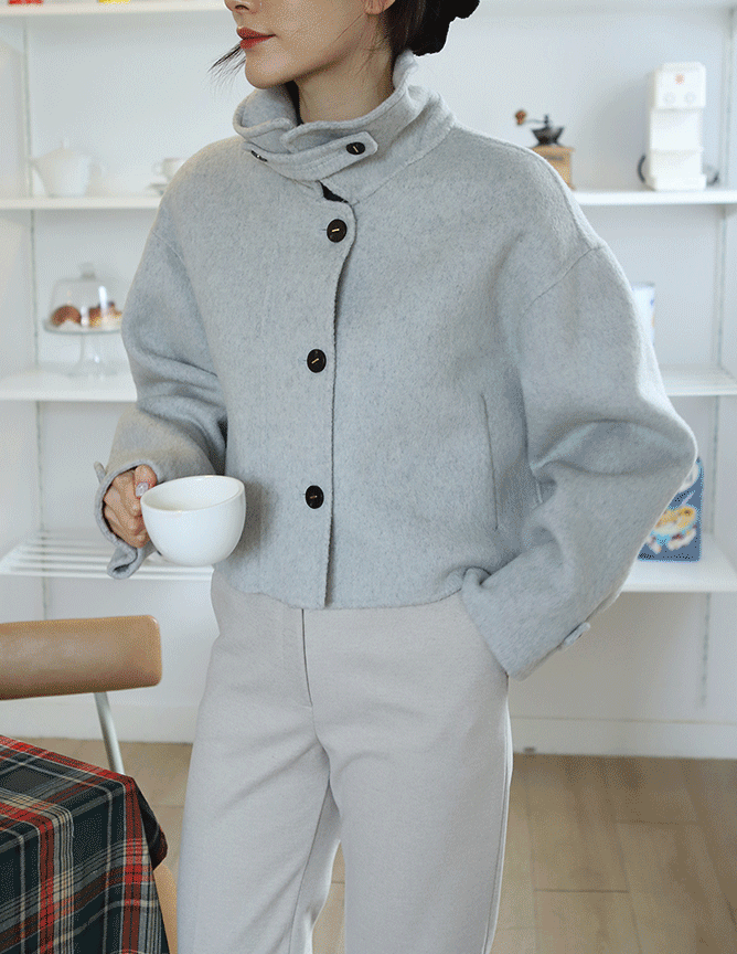 drop wool handmade short jacket