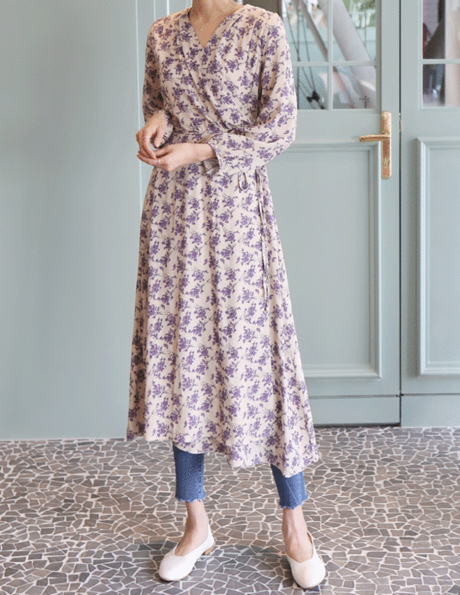 [SALE]lilac wrap dress