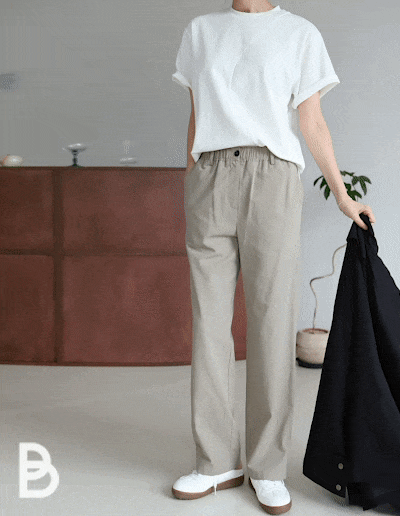 banded button pants
