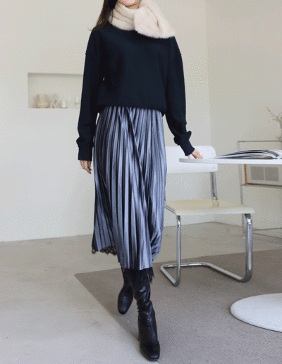 two-way pleats skirt (ver. LACE)